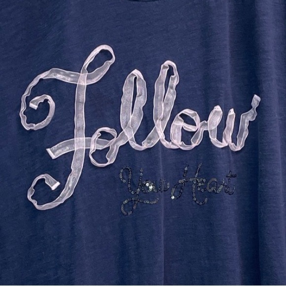 💗Lane Bryant | Follow Your Heart Embellished Blue Sleeveless Tee Womens Sz 22/24 - Picture 5 of 6